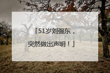 51岁刘强东，突然做出声明！