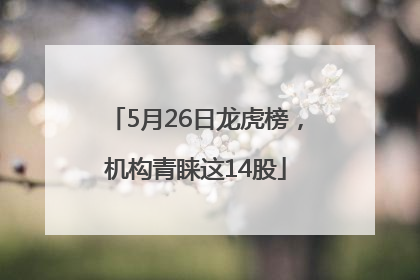 5月26日龙虎榜，机构青睐这14股