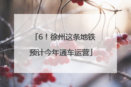 6！徐州这条地铁预计今年通车运营