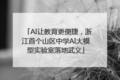 AI让教育更便捷，浙江首个山区中学AI大模型实验室落地武义
